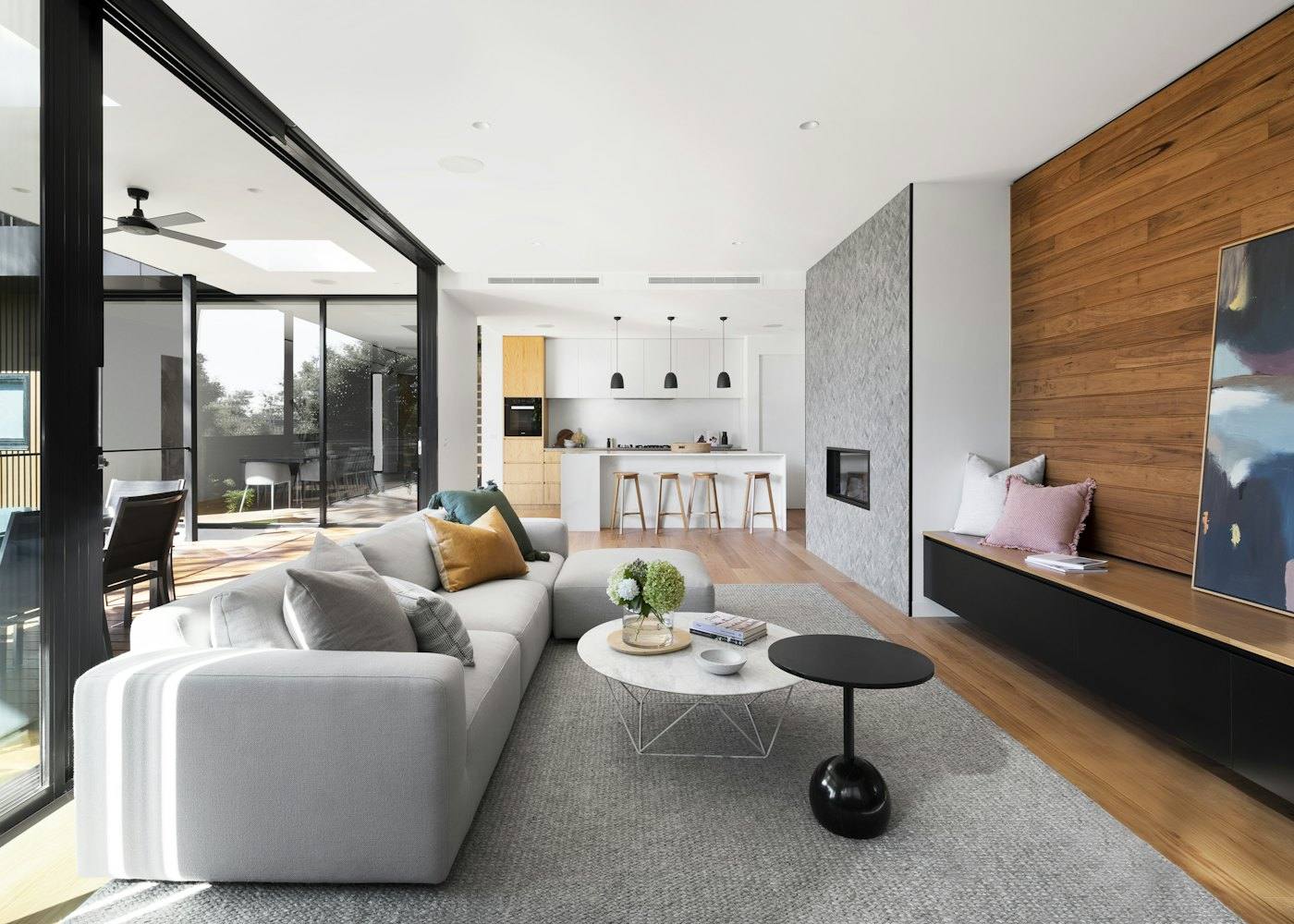 Sala con cocina integrada